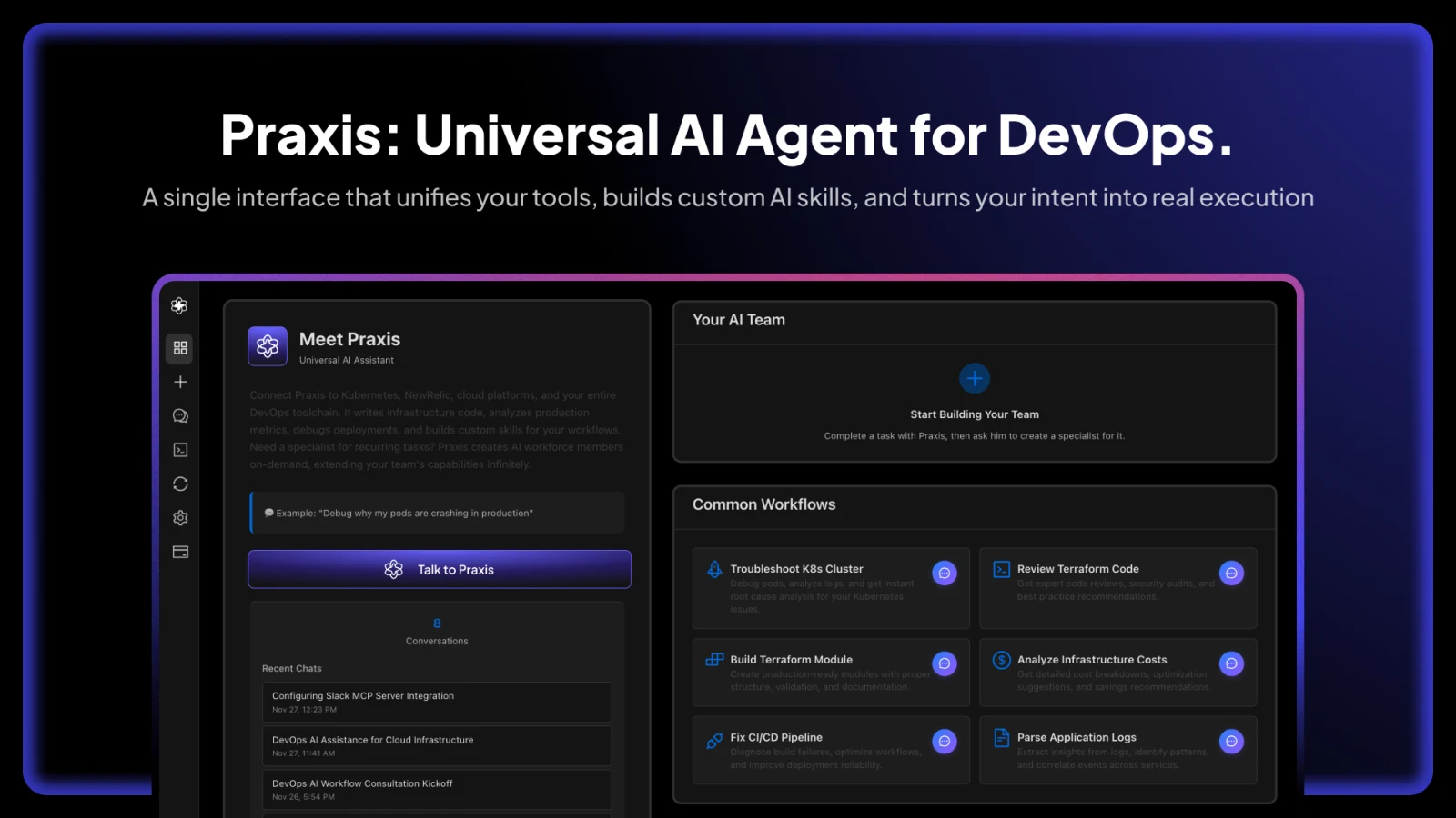 praxis product hunt launch, universal ai agent for devops